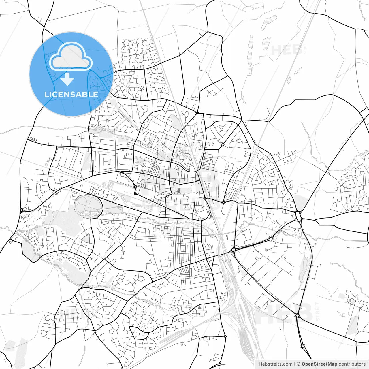 Vector PDF map of Crewe, England