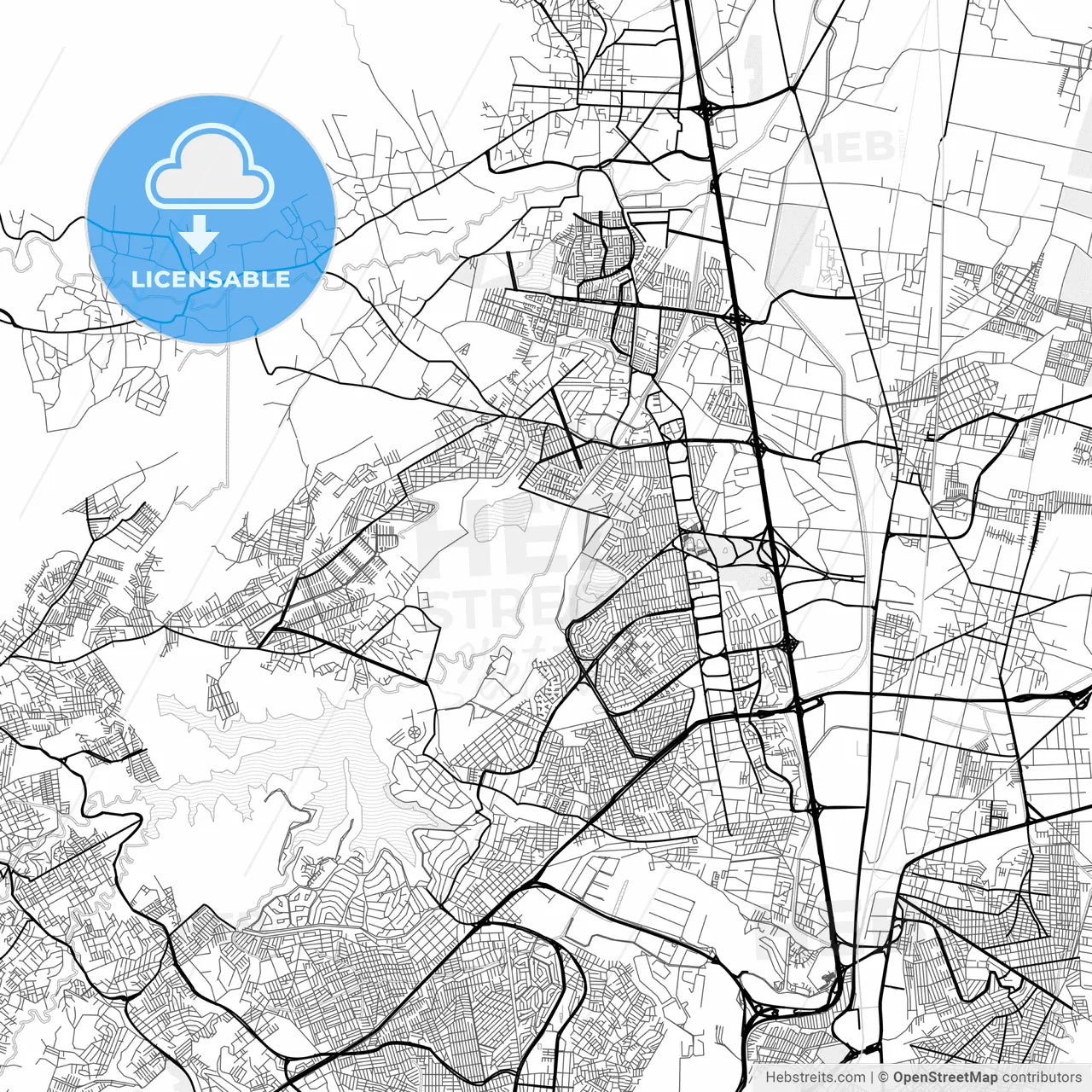 Vector PDF map of Cuautitlán Izcalli, Mexico
