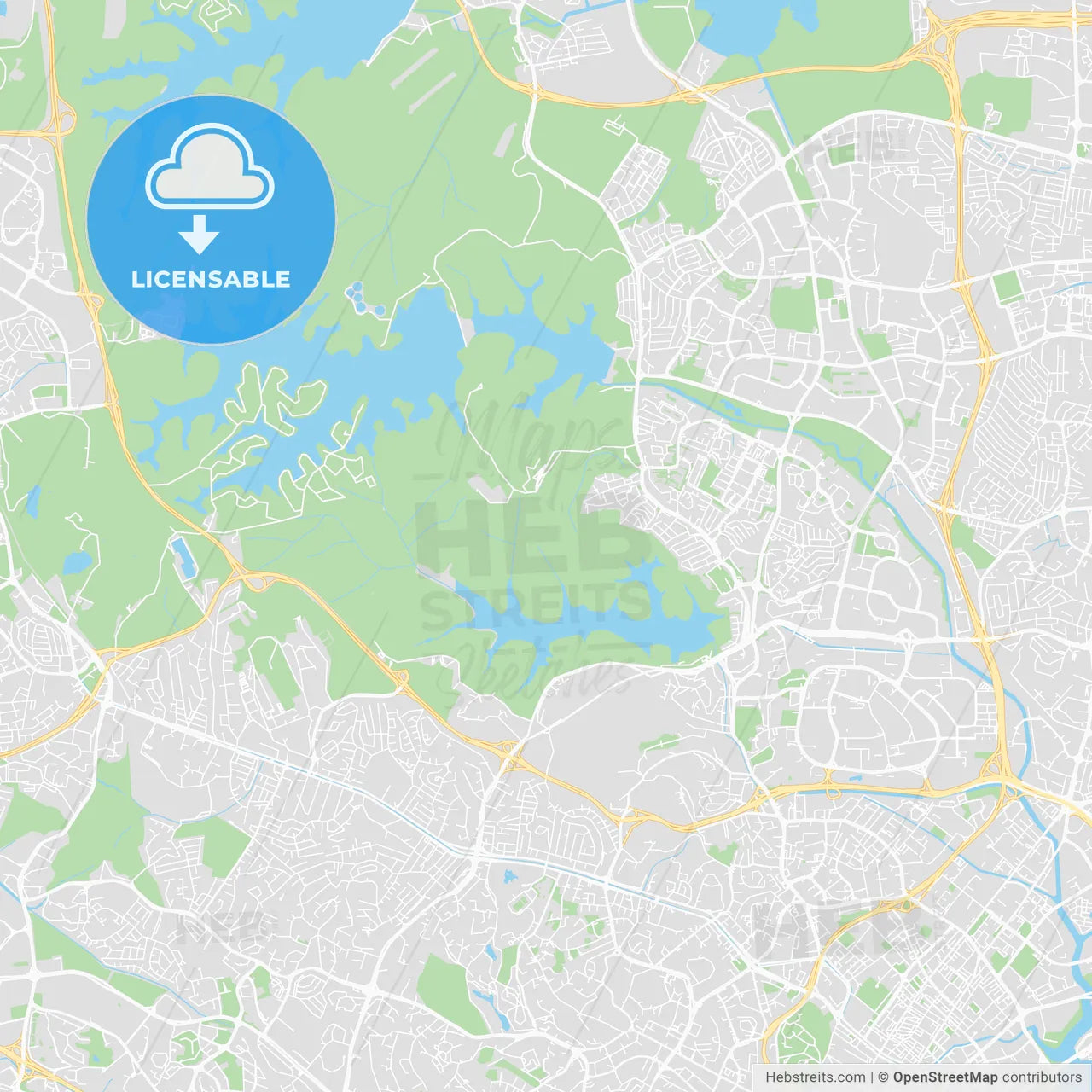 Printable map of Singapore, Singapore