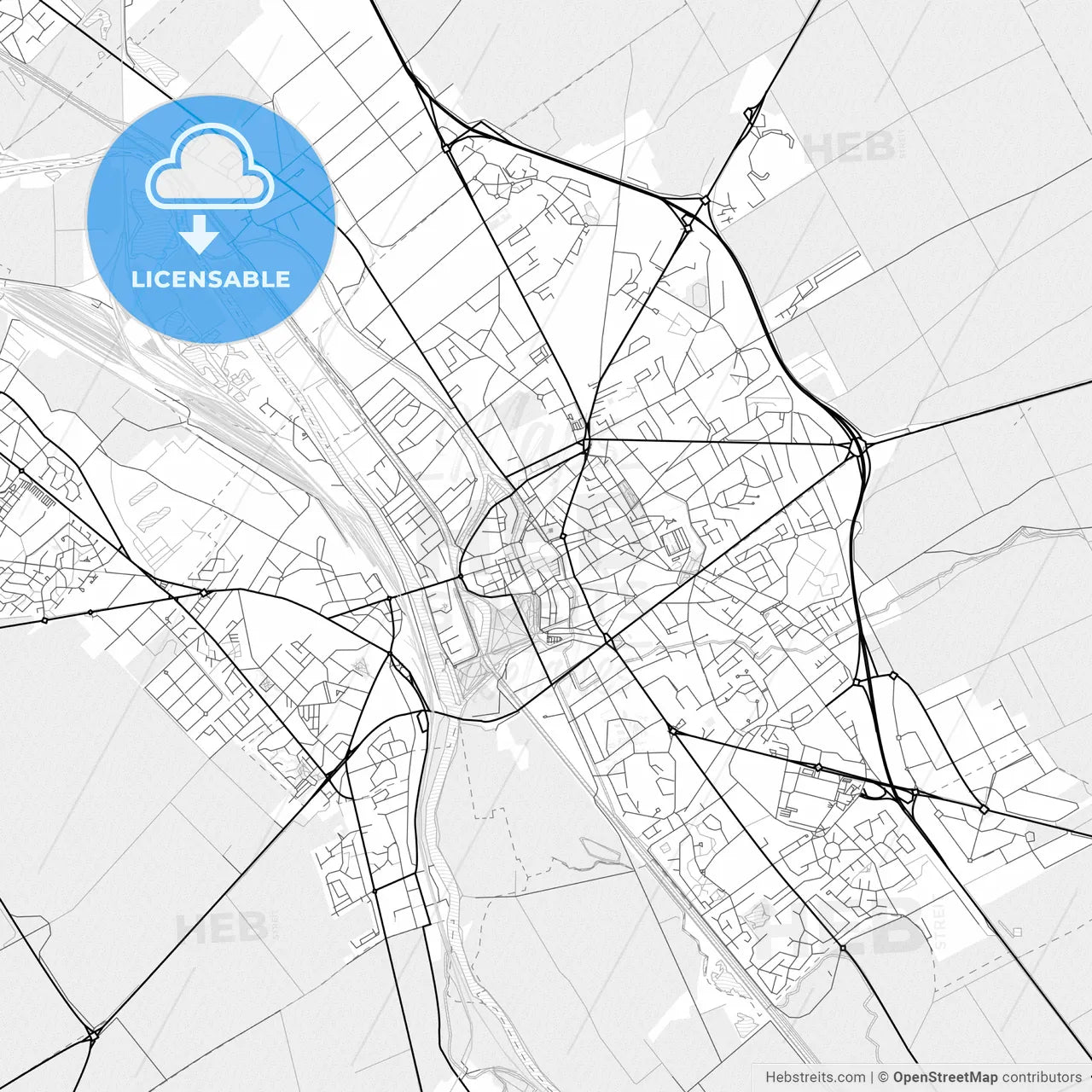 Vector PDF map of Châlons-en-Champagne, France