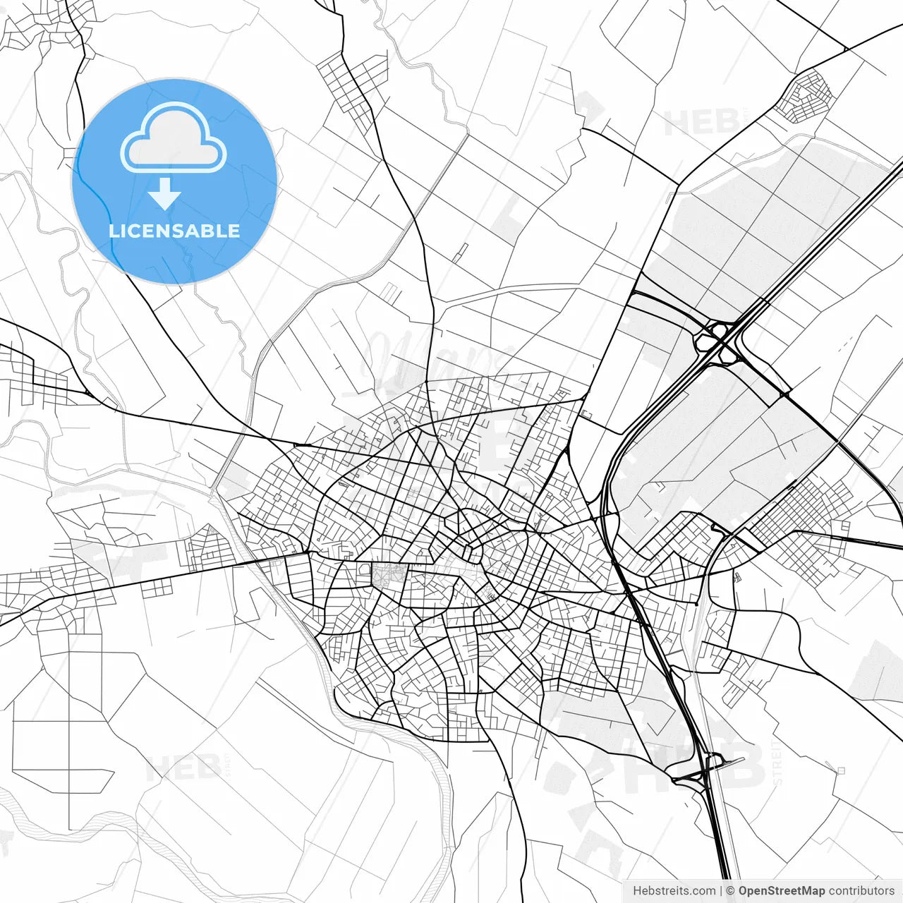 Vector PDF map of Katerini, Greece