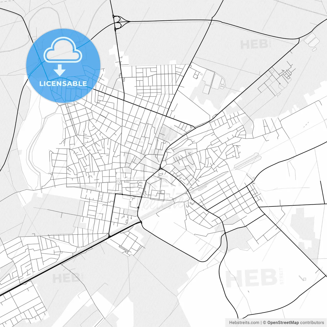 Vector PDF map of Hódmezővásárhely, Hungary