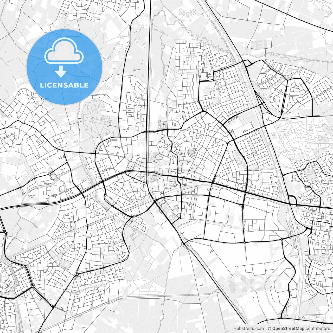 Vector PDF map of Helmond, Netherlands