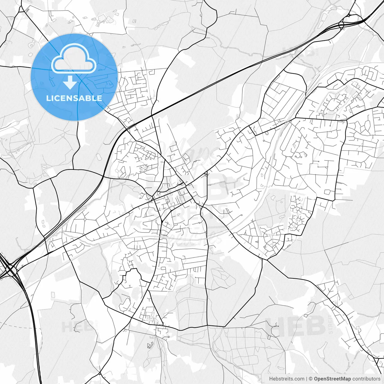 Vector PDF map of Brentwood, England