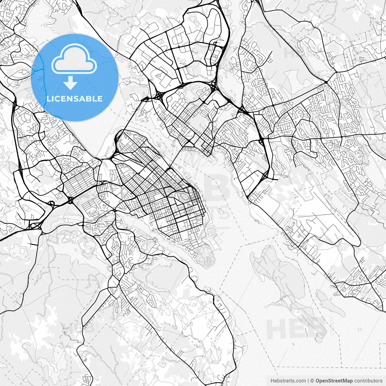 Vector PDF map of Halifax, Canada