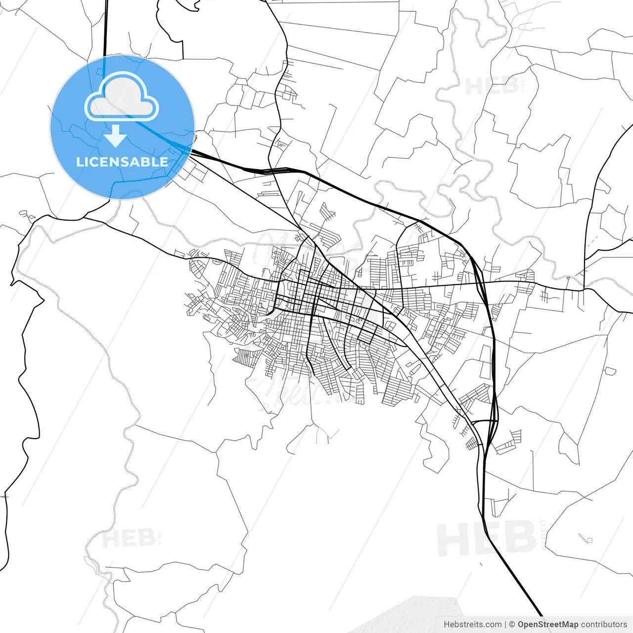 Vector PDF map of La Vega, Dominican Republic