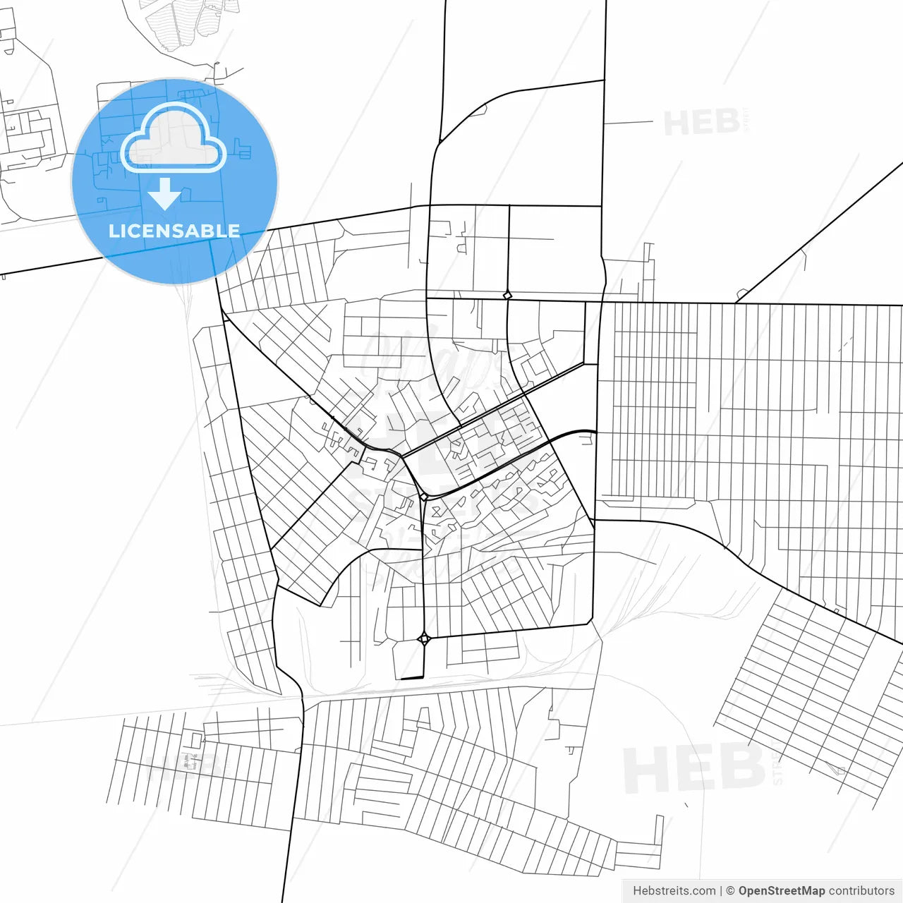 Vector PDF map of Zhanaozen, Kazakhstan