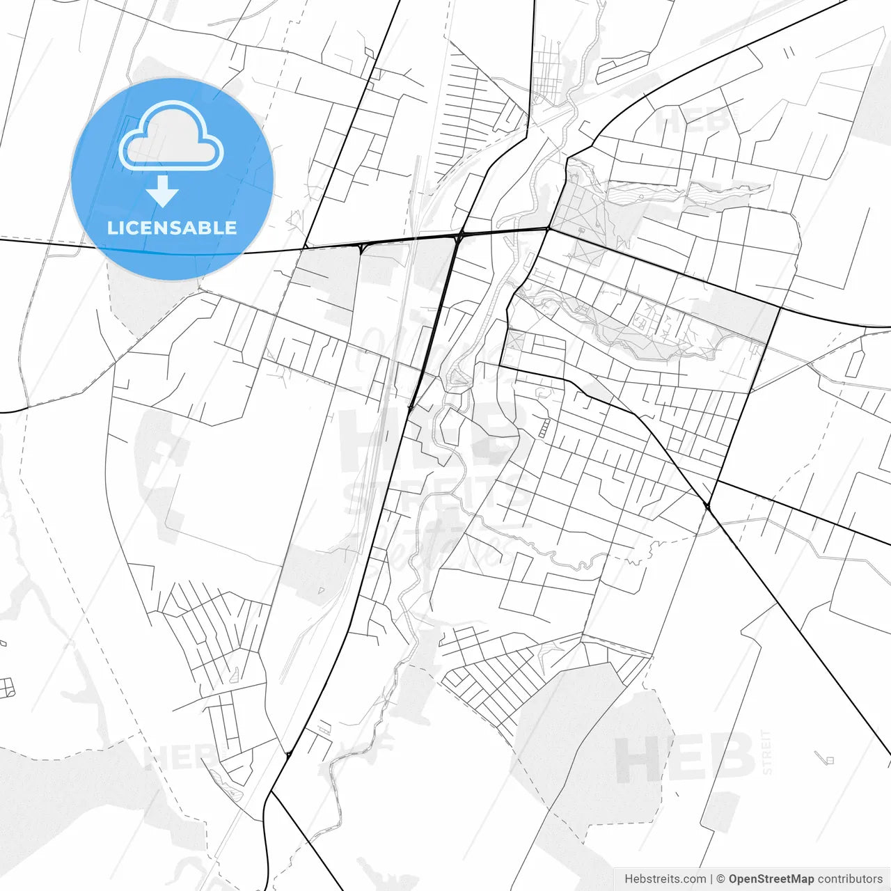 Vector PDF map of Kretinga, Lithuania