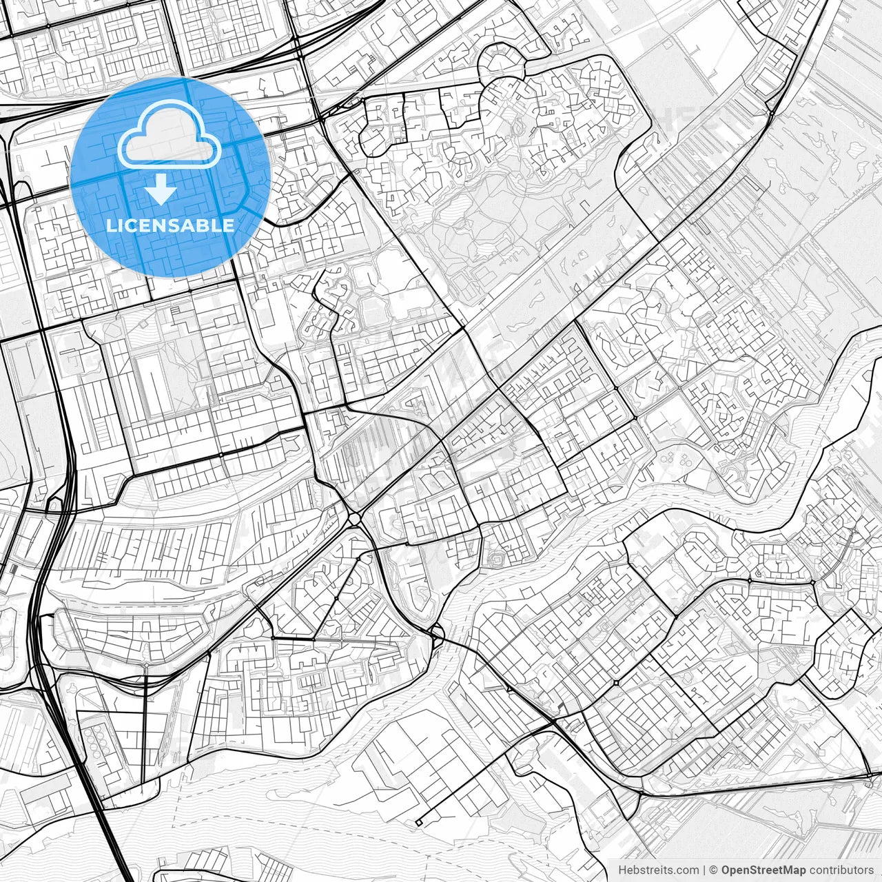Vector PDF map of Capelle aan den IJssel, Netherlands