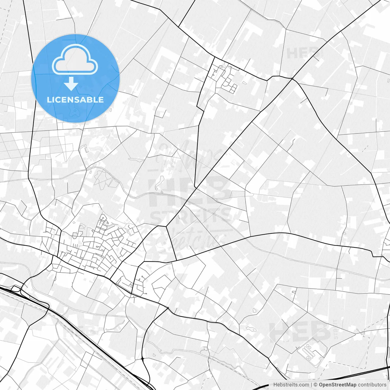 Vector PDF map of Bernheze, Netherlands