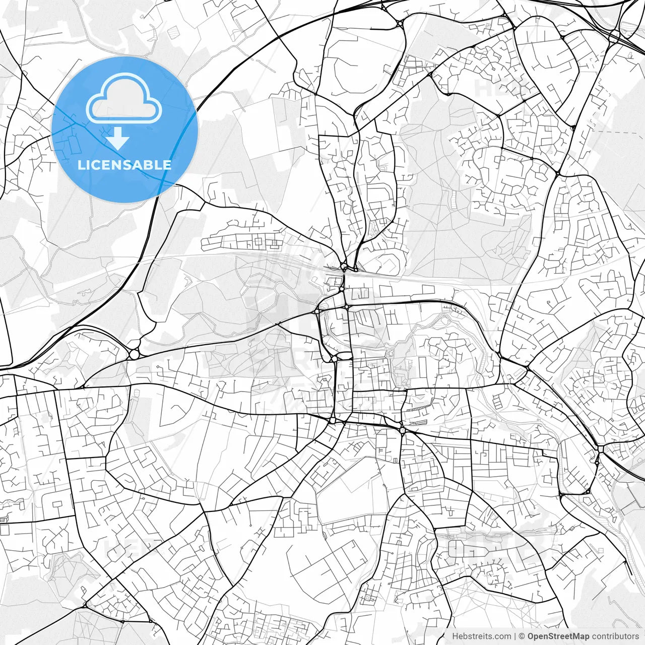 Vector PDF map of Colchester, England