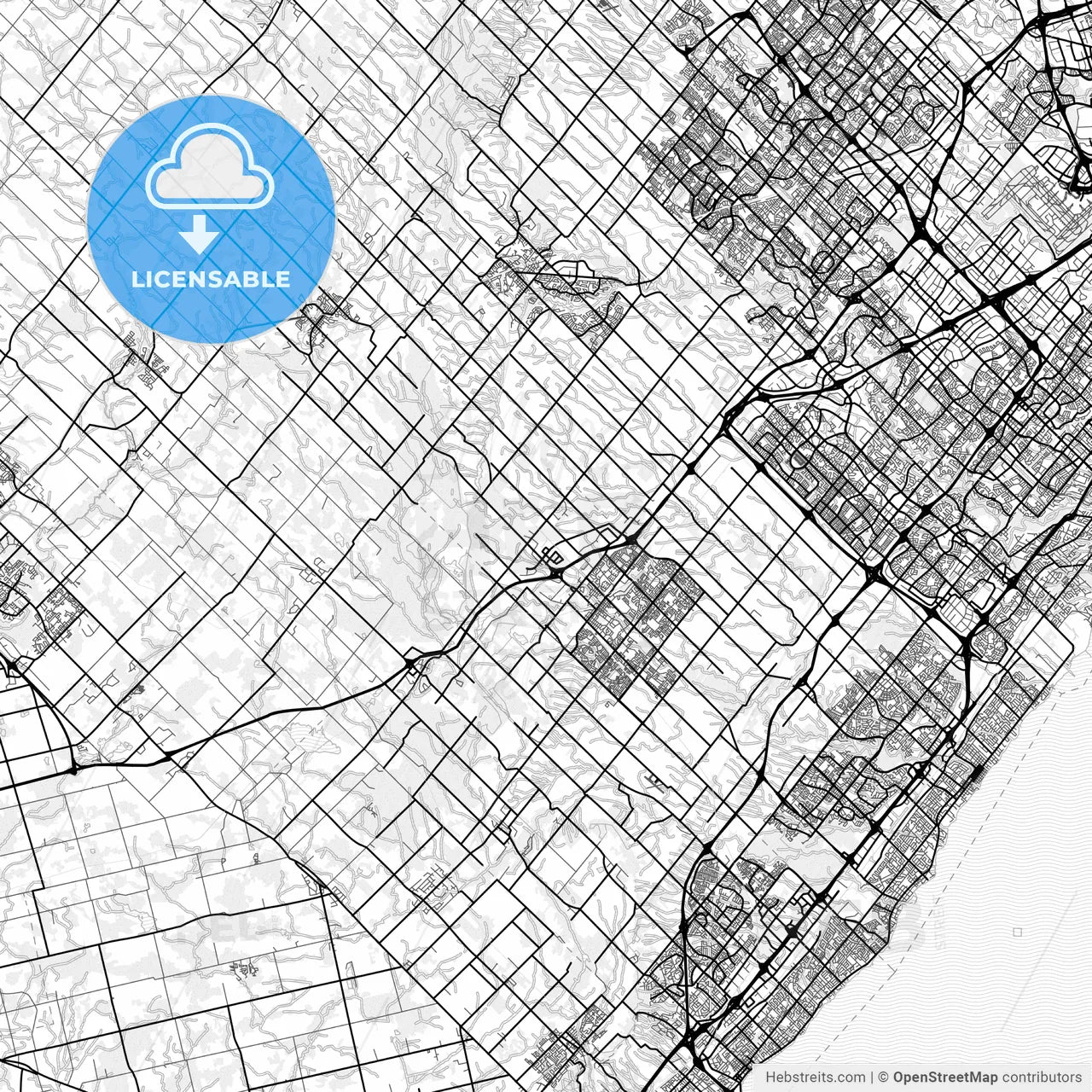 Vector PDF map of Halton Hills, Canada