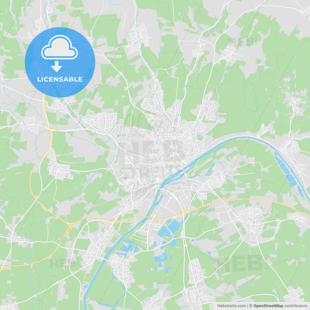 Schweinfurt, Germany printable street map