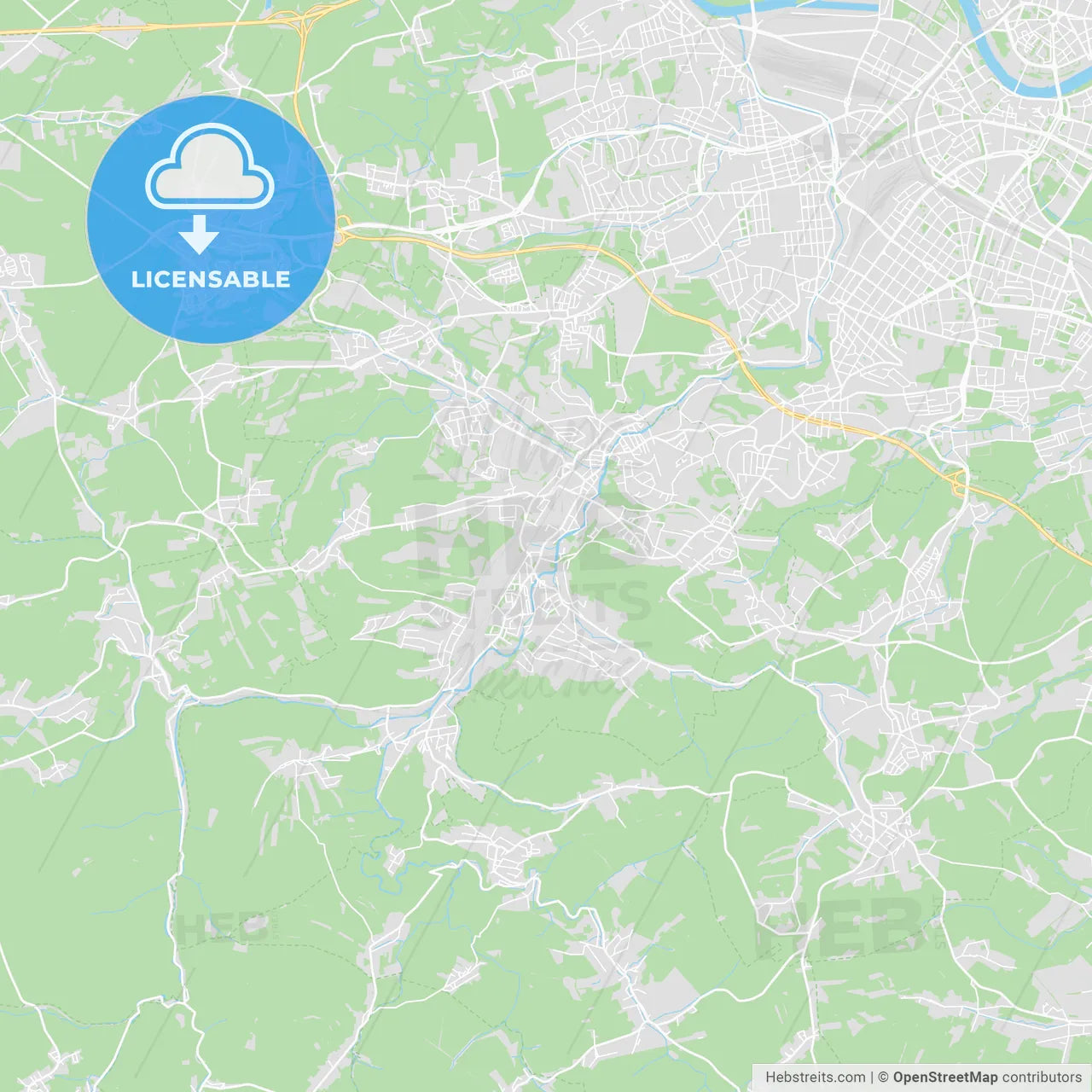 Freital, Germany printable street map