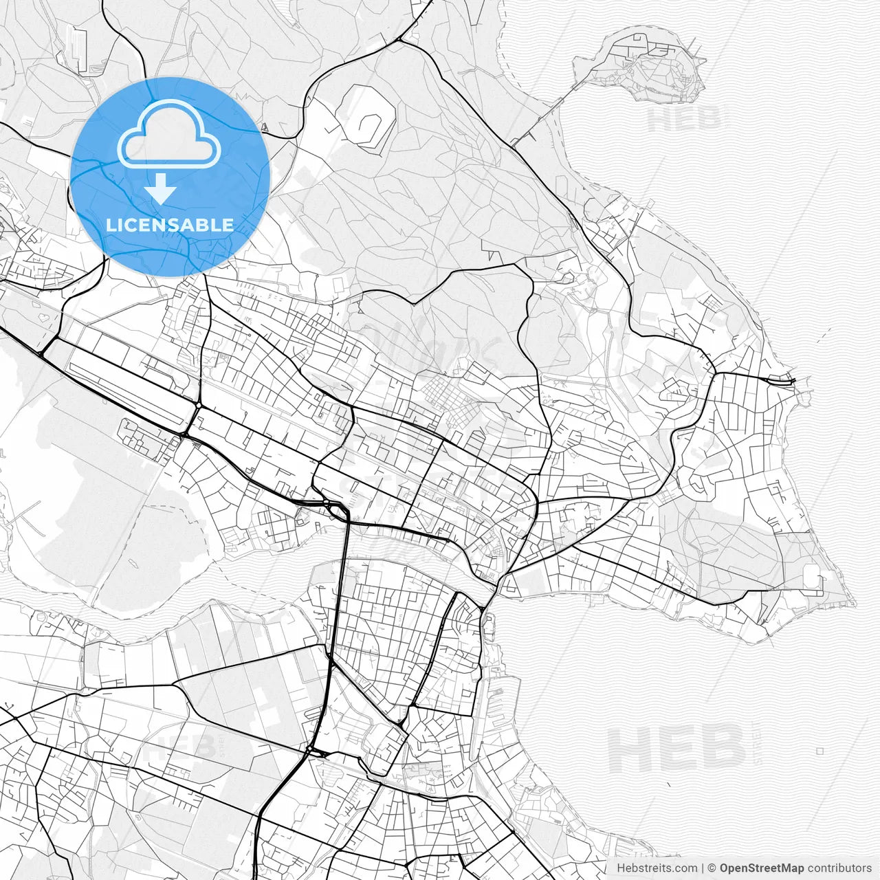 Vector PDF map of Konstanz, Germany