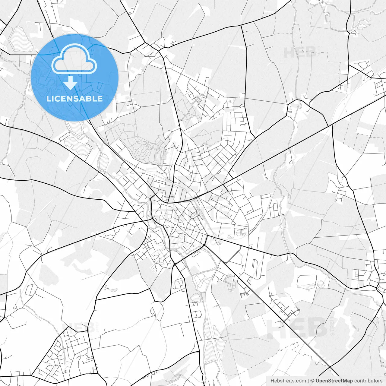 Vector PDF map of Lage, Germany