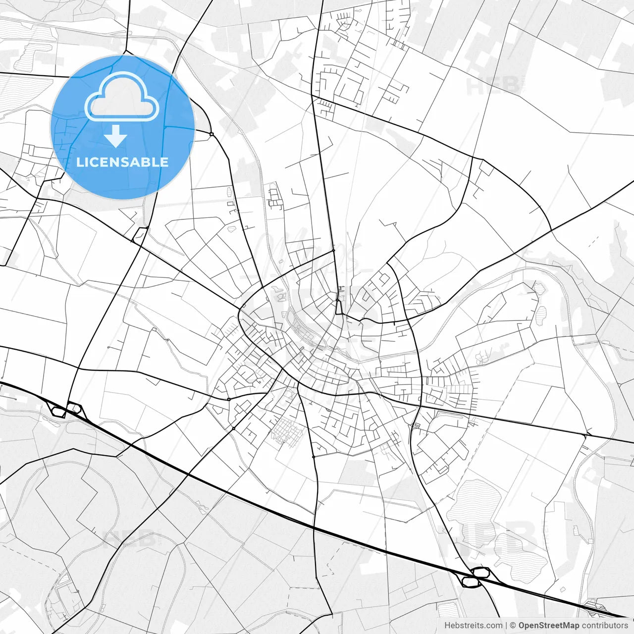Vector PDF map of Goch, Germany