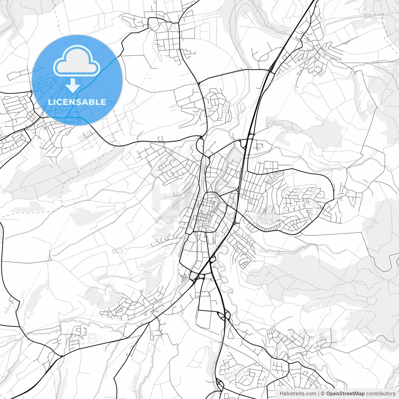 Vector PDF map of Balingen, Germany