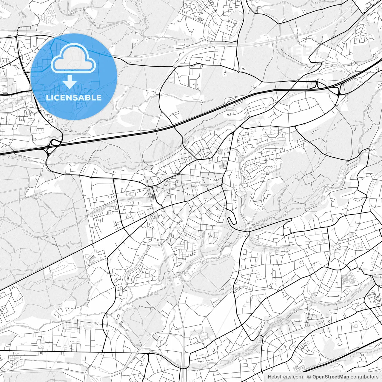 Vector PDF map of Haan, Germany