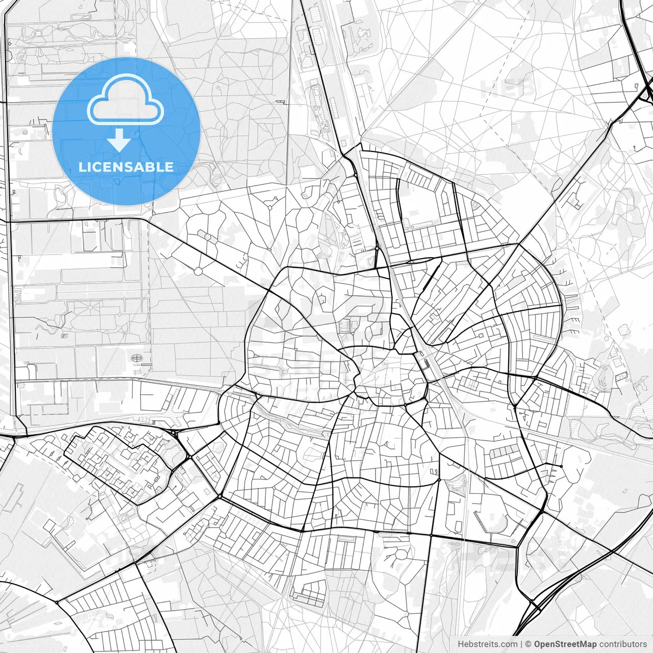 Vector PDF map of Hilversum, Netherlands