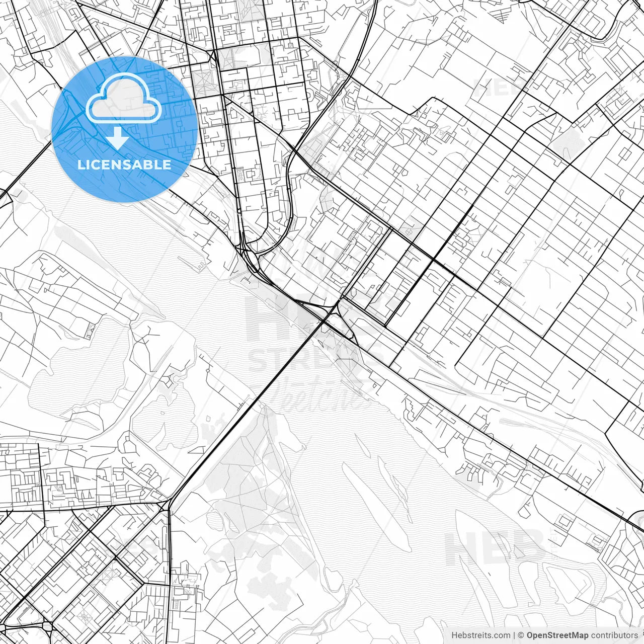 Vector PDF map of Novosibirsk, Russia