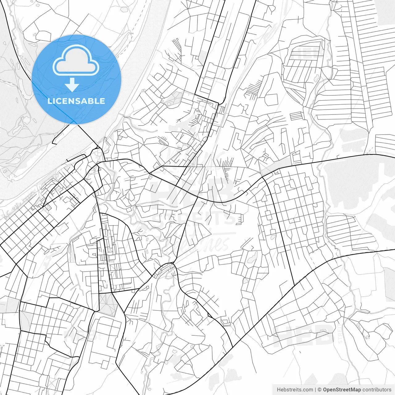Vector PDF map of Pavlovo, Russia