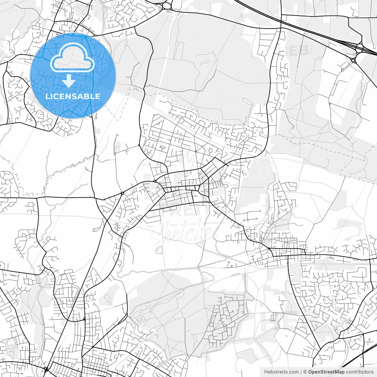 Vector PDF map of Atherton, England