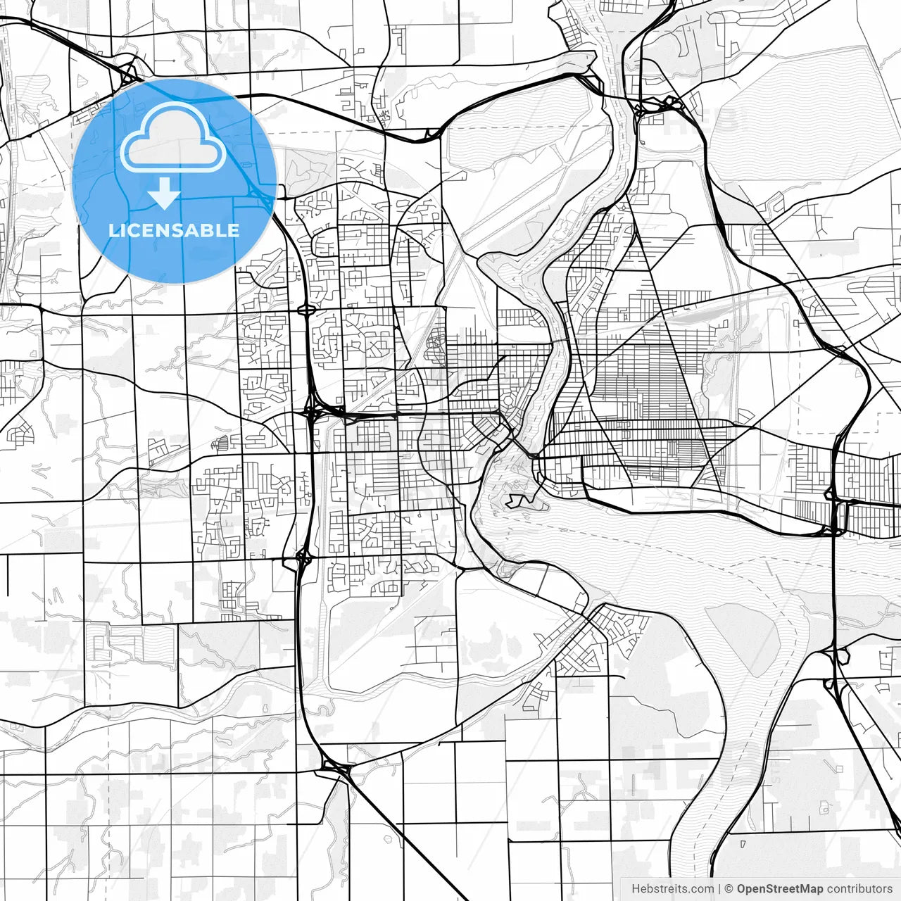 Vector PDF map of Niagara Falls, Canada