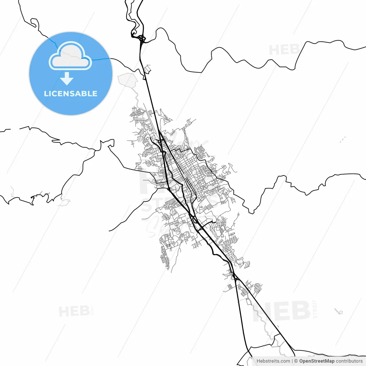 Vector PDF map of Chilpancingo, Mexico
