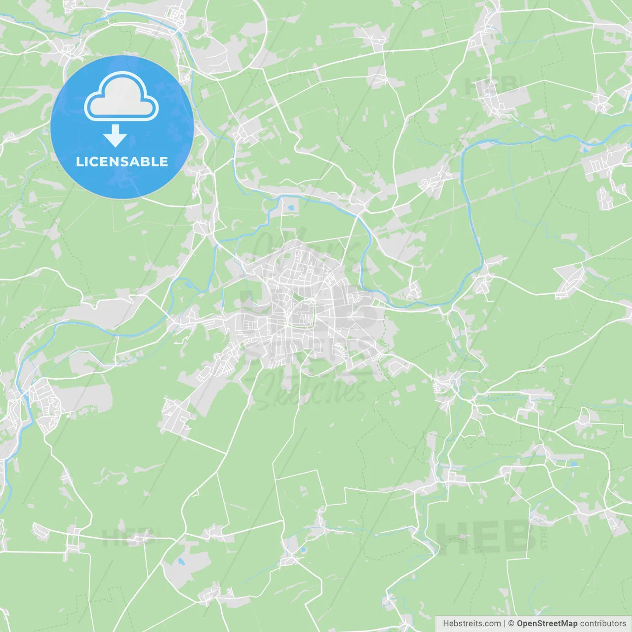 Naumburg (Saale), Germany printable street map