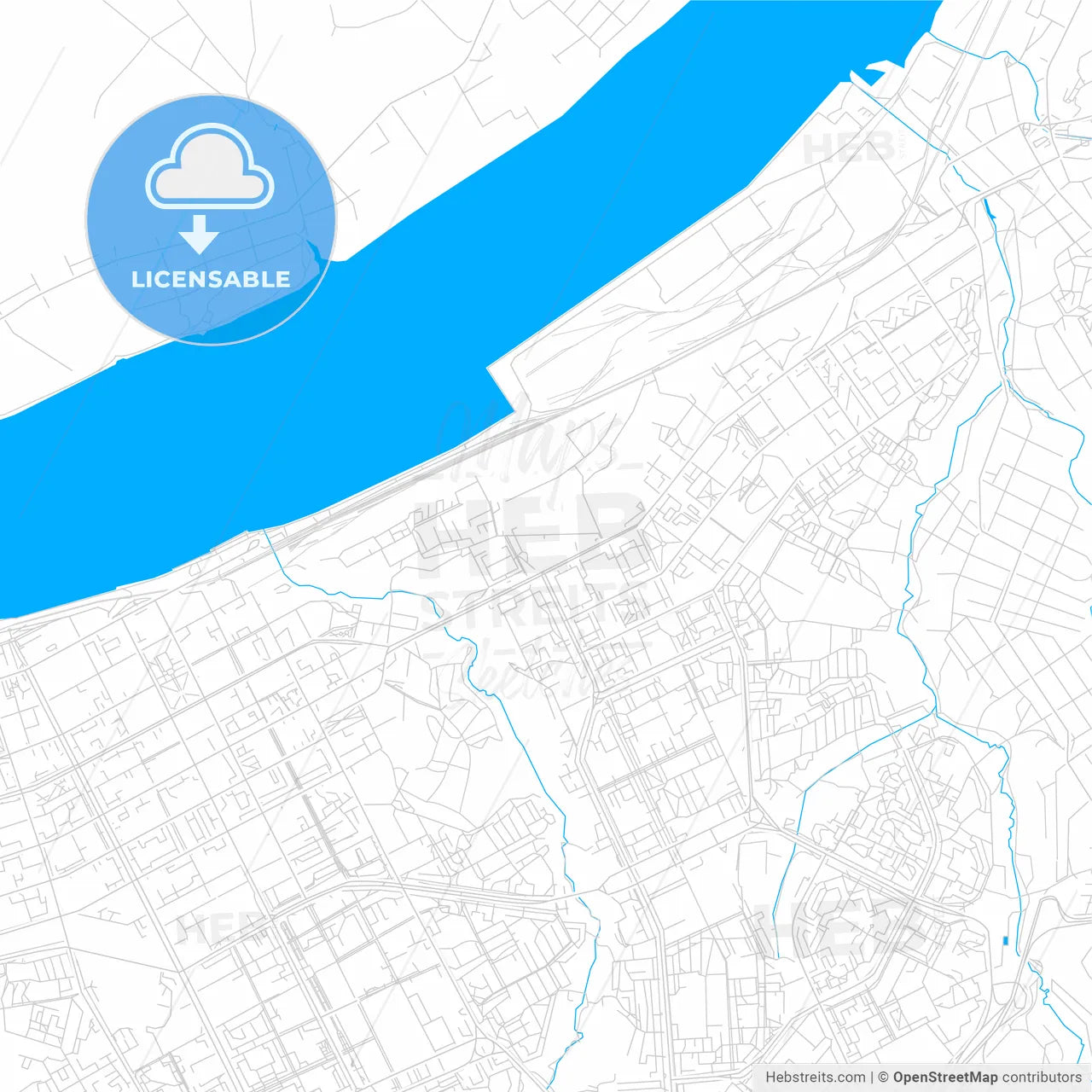 Perm, Russia bright two-toned vector map