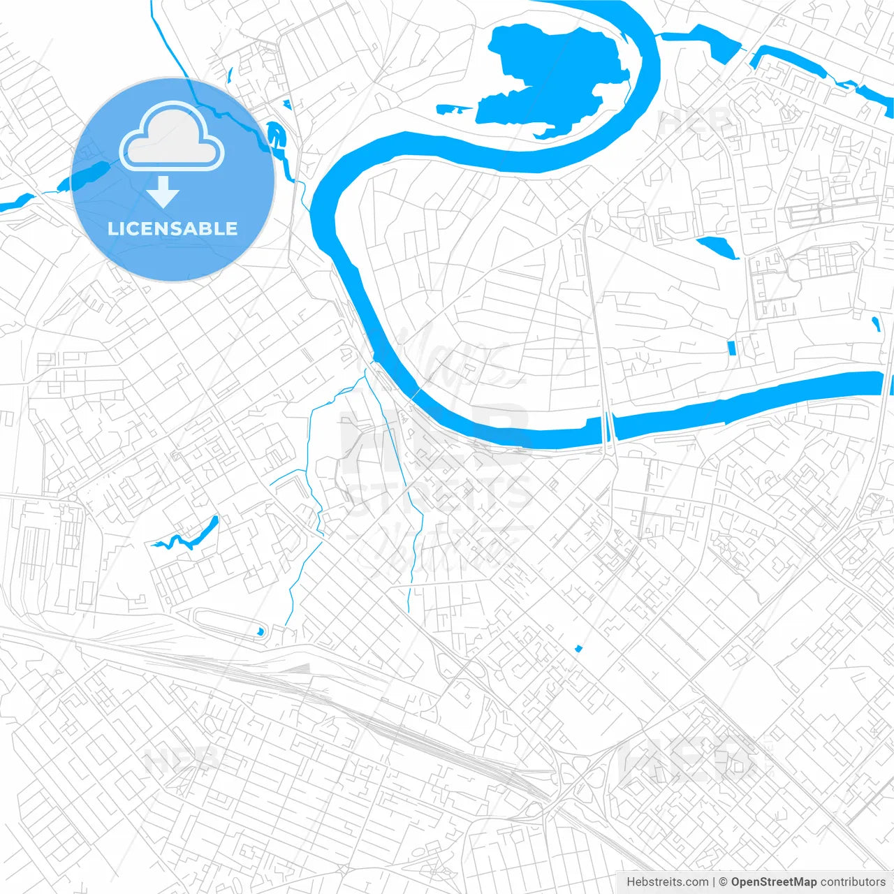 Tyumen, Russia bright two-toned vector map