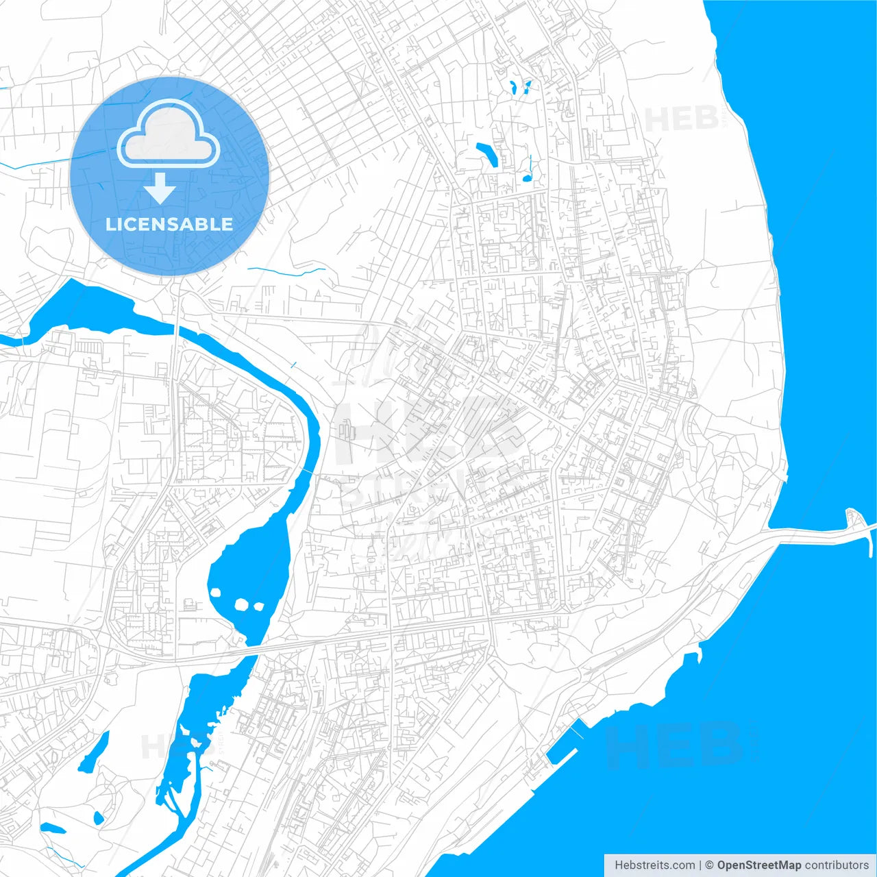 Ulyanovsk, Russia bright two-toned vector map