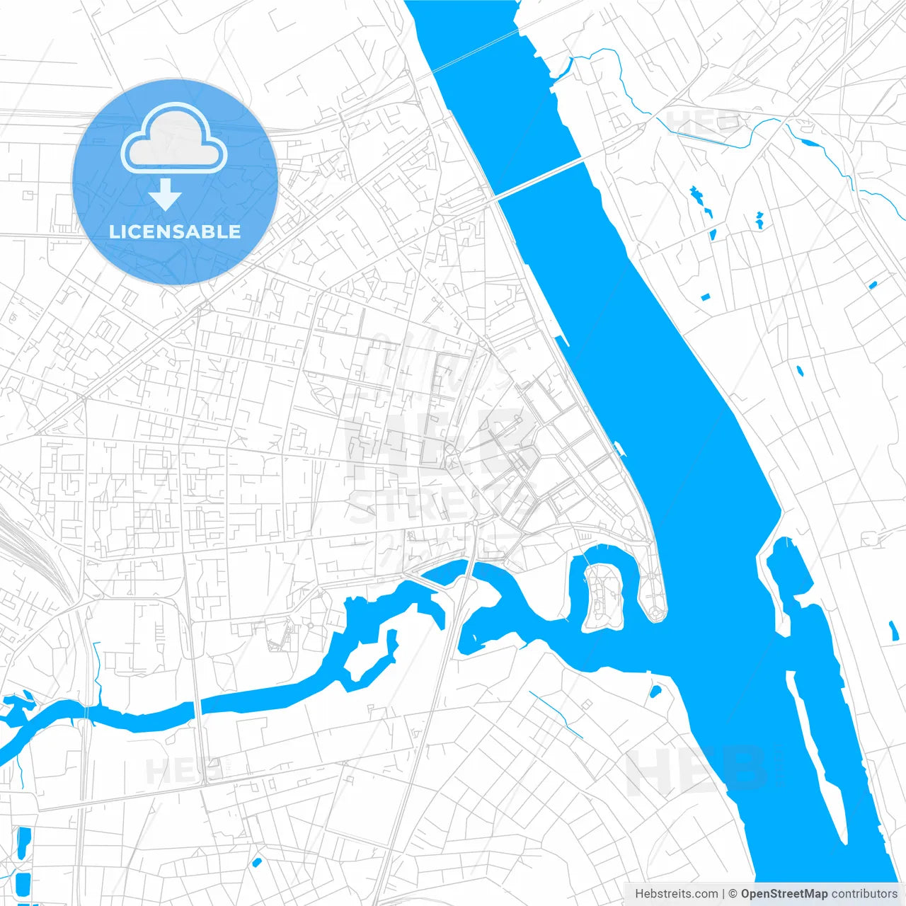 Yaroslavl, Russia bright two-toned vector map