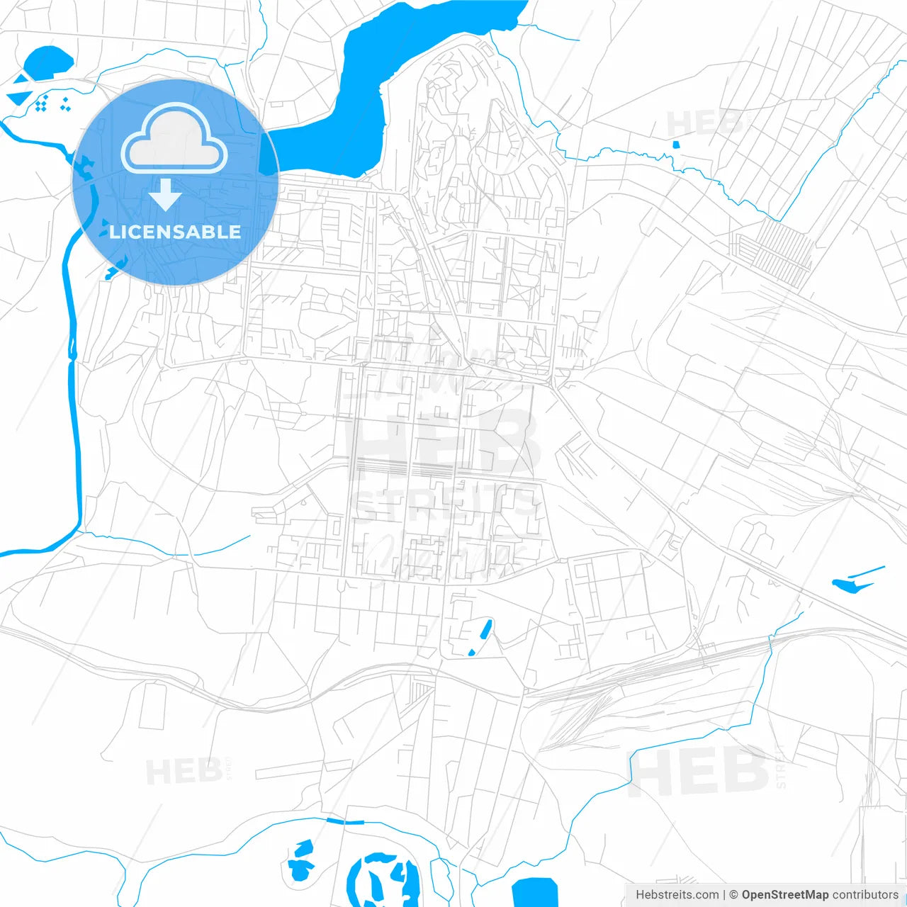 Pervouralsk, Russia bright two-toned vector map