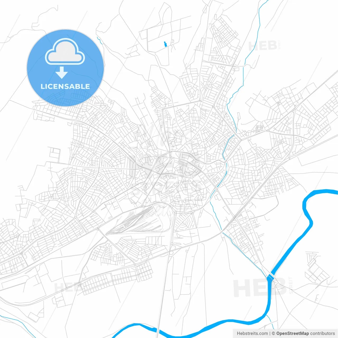 Sivas, Turkey bright two-toned vector map