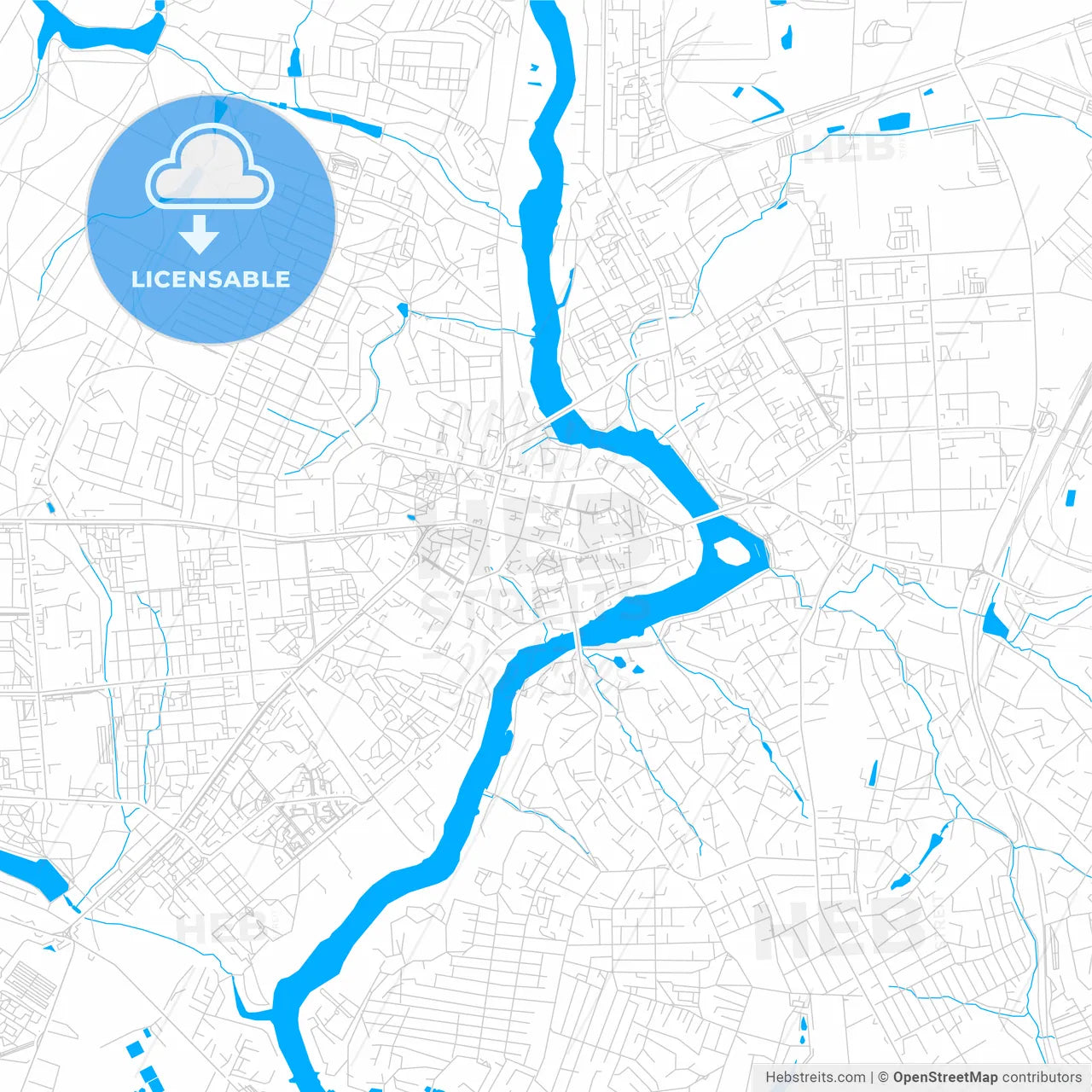 Vinnytsia, Ukraine bright two-toned vector map