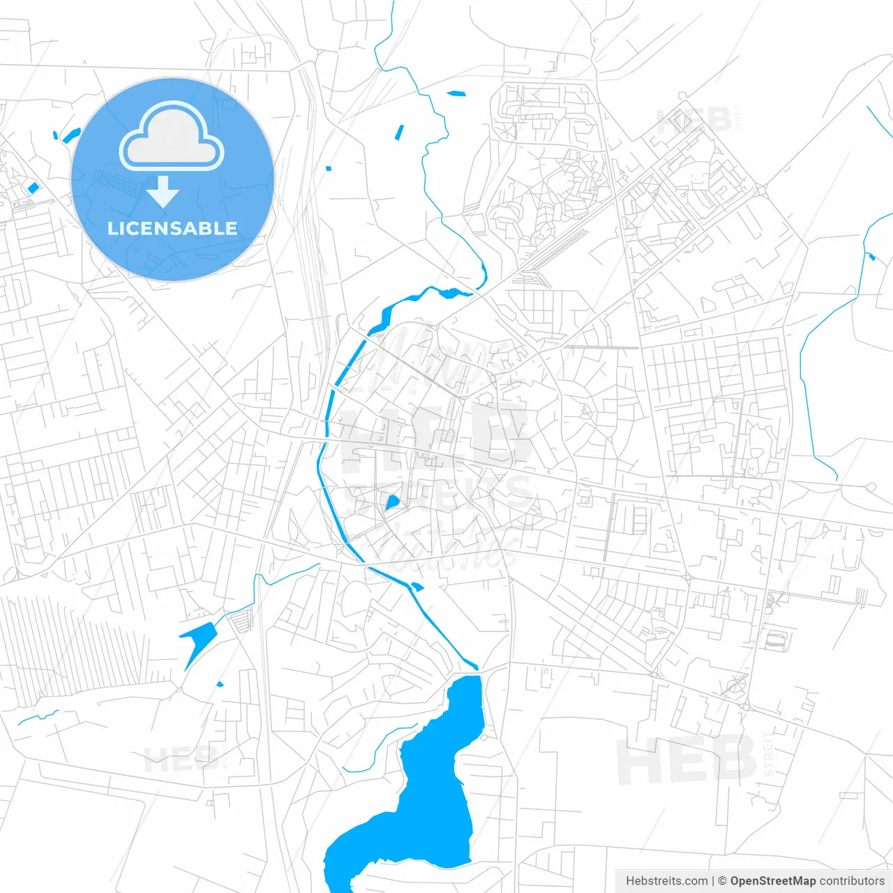 Rivne, Ukraine bright two-toned vector map