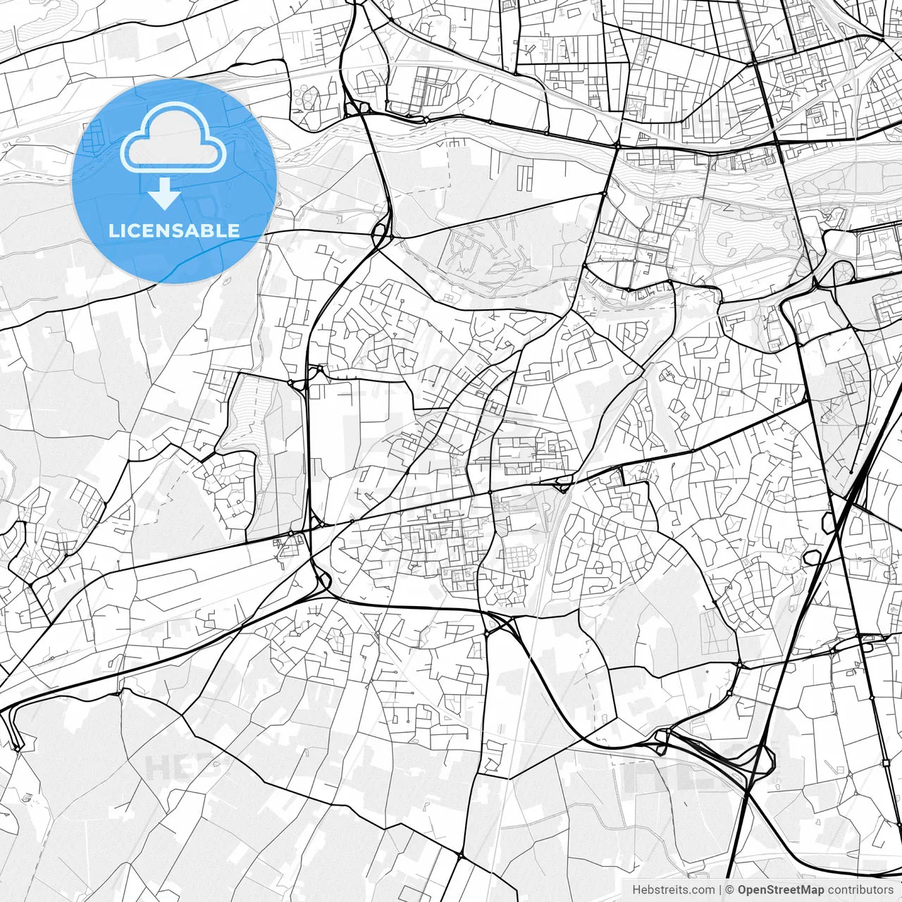 Vector PDF map of Joué-lès-Tours, France