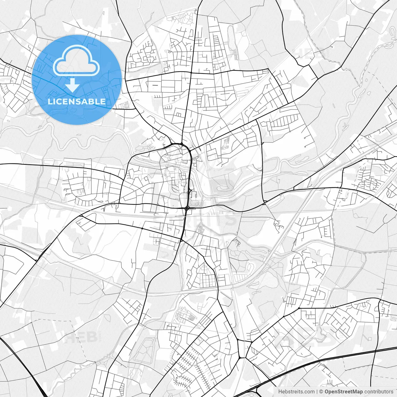 Vector PDF map of Lunen, Germany