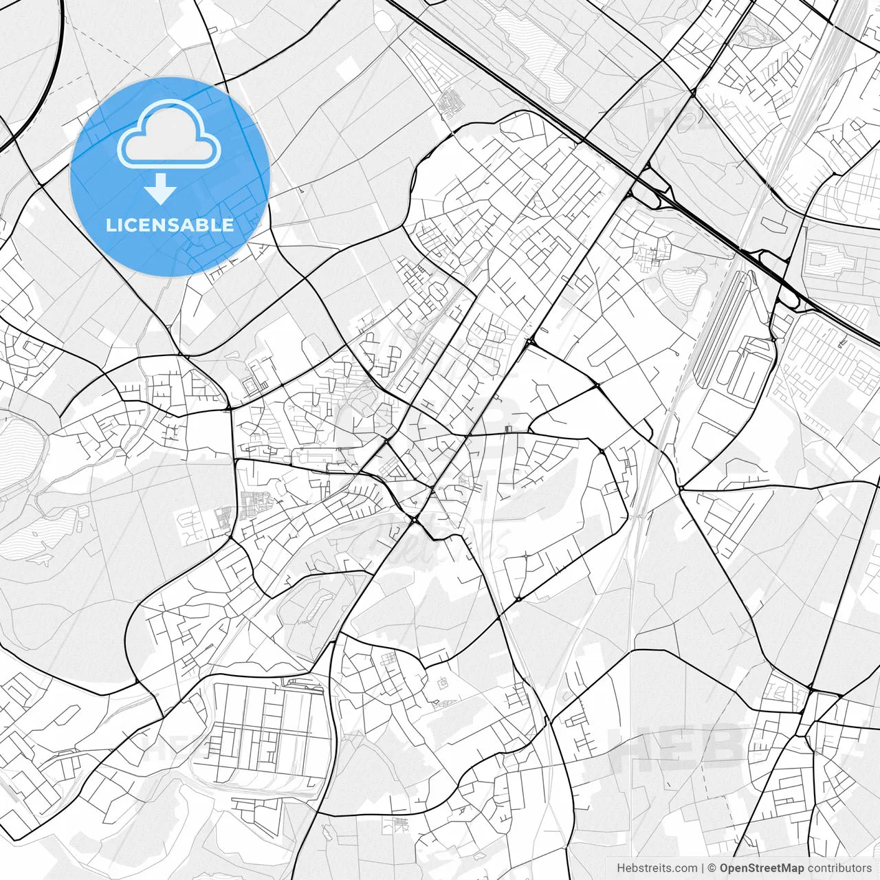 Vector PDF map of Hurth, Germany
