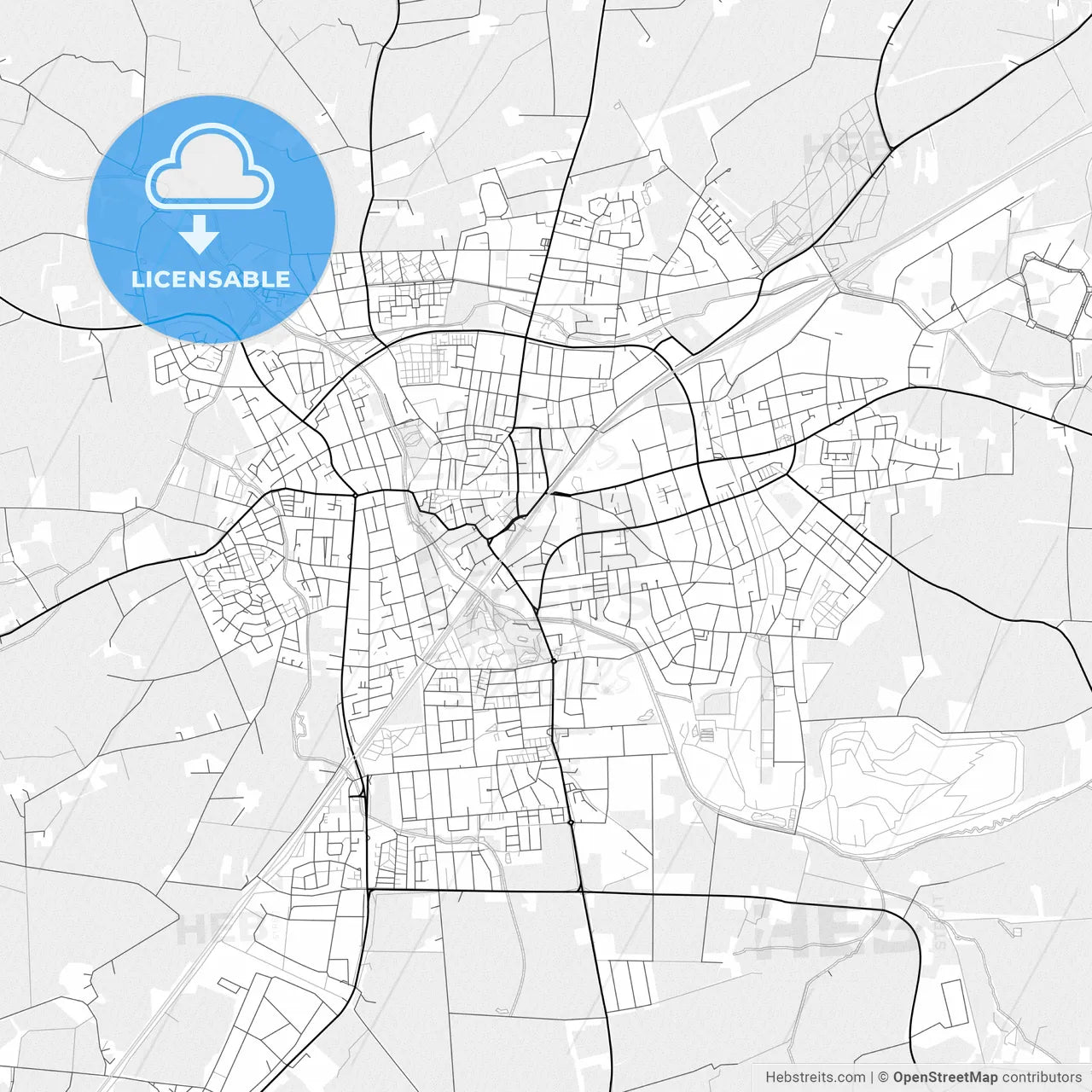 Vector PDF map of Ahlen, Germany