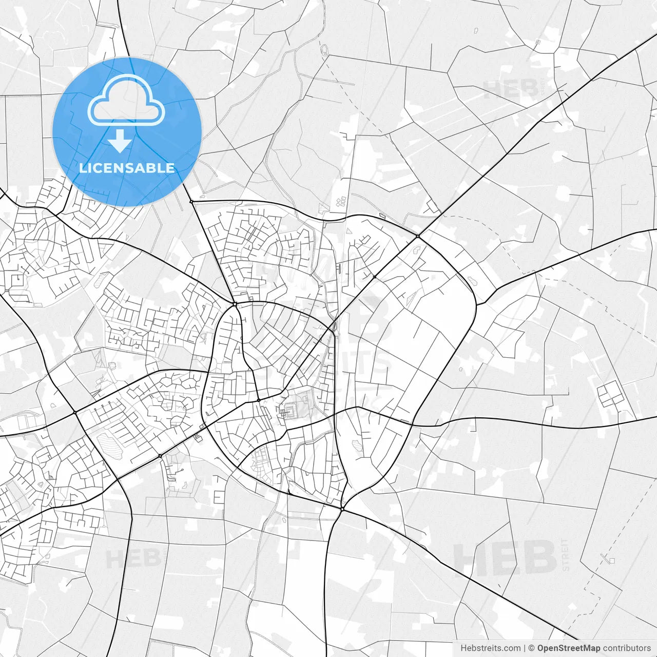 Vector PDF map of Ahaus, Germany