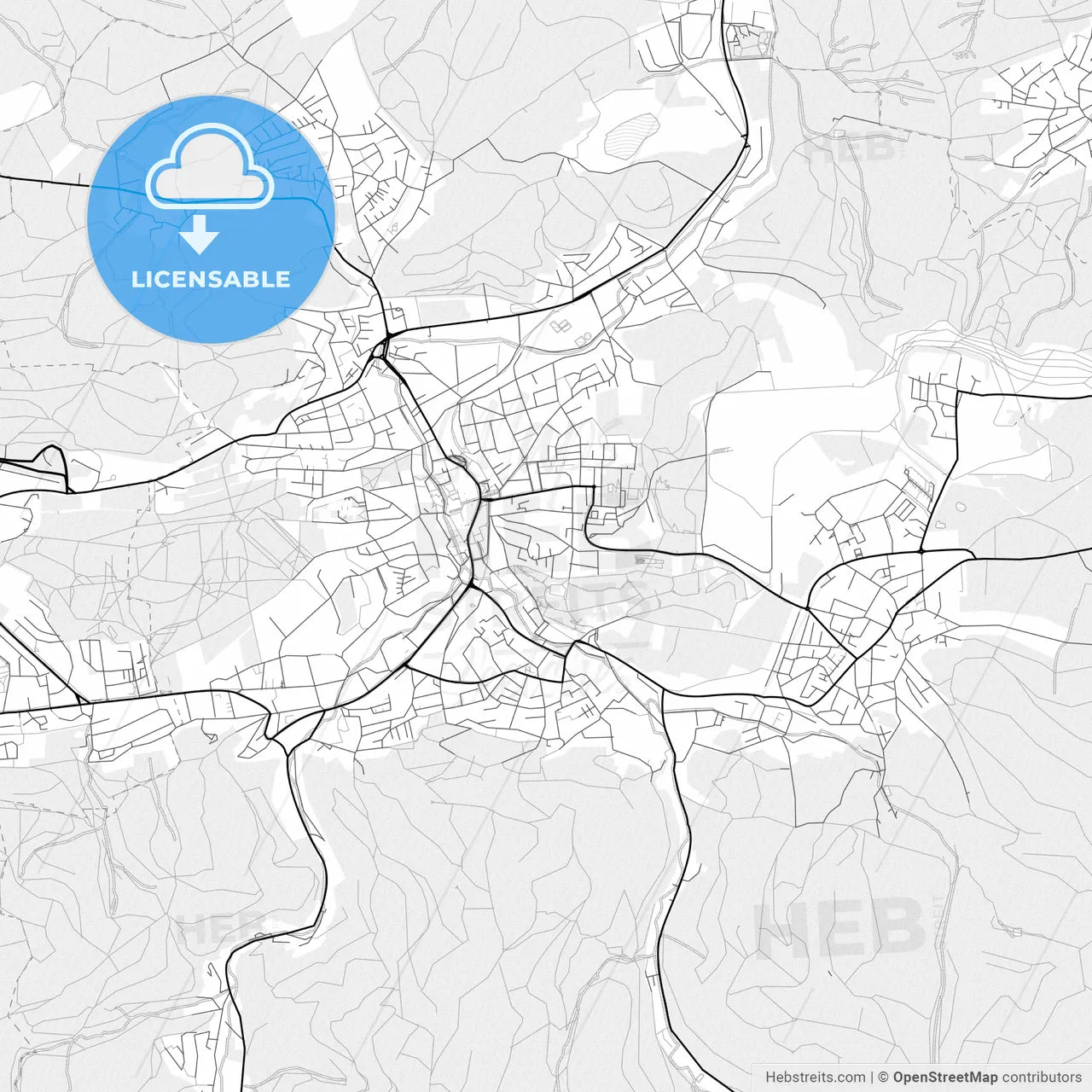 Vector PDF map of Hemer, Germany