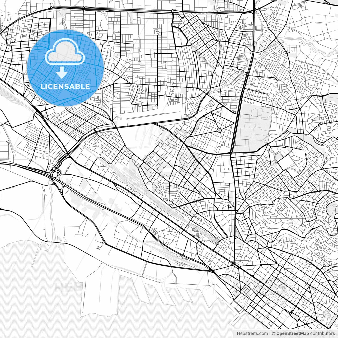 Vector PDF map of Ampelokipoi, Greece