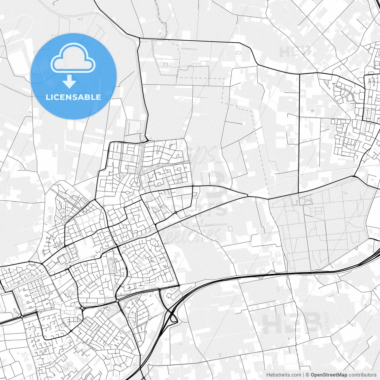 Vector PDF map of Etten-Leur, Netherlands