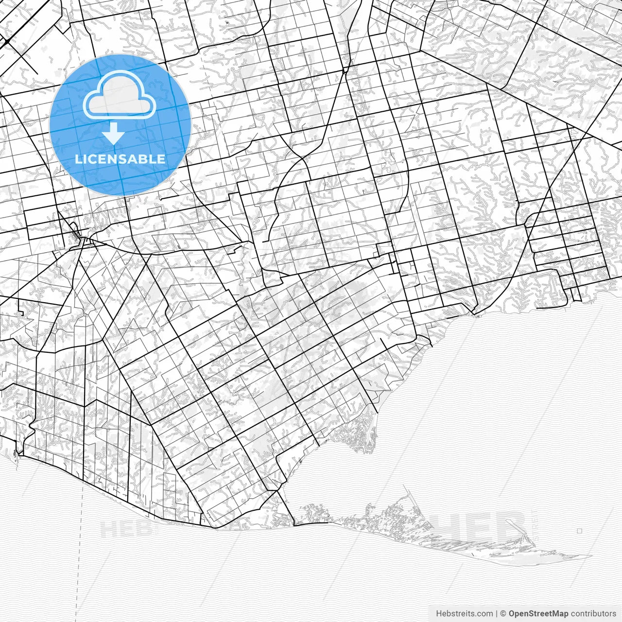 Vector PDF map of Norfolk County, Canada