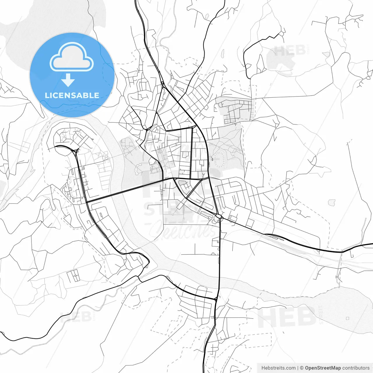 Vector PDF map of Kardzhali, Bulgaria