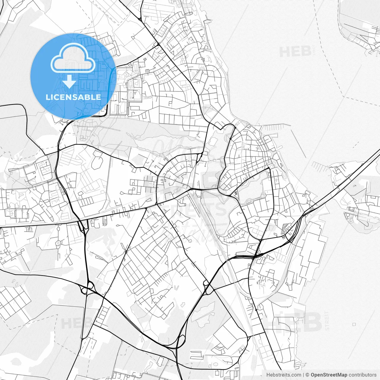 Vector PDF map of Stralsund, Germany