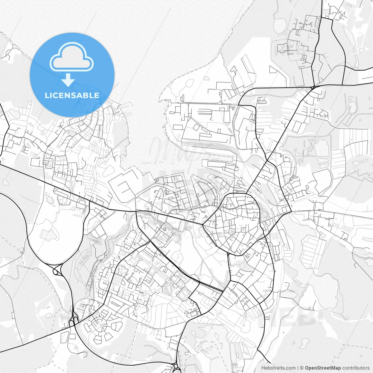 Vector PDF map of Wismar, Germany